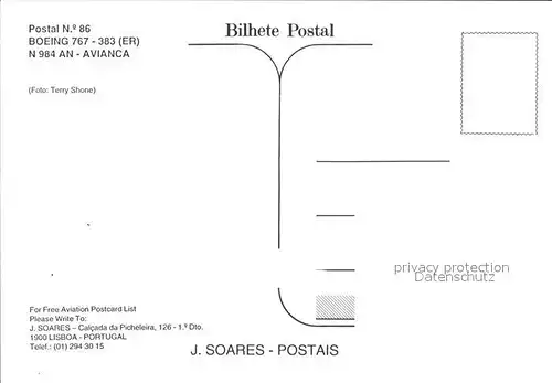Flugzeuge Zivil Boeing 767 383 ER N984AN Avianca  Kat. Flug