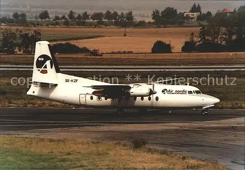 Flugzeuge Zivil Fokker F. 27 100 Cn 10266 SE KZF Air nordic  Kat. Flug