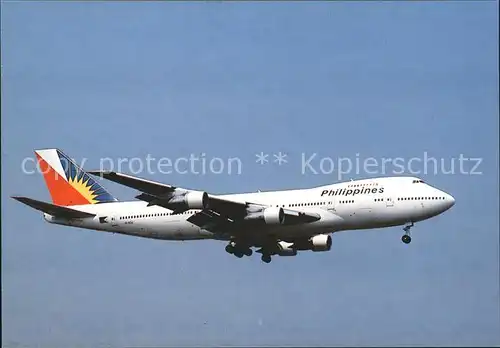 Flugzeuge Zivil Philippines Boeing 747 EI BZA  Kat. Flug