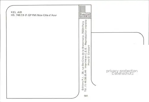 Flugzeuge Zivil Kel Air HS. 748 2 B F GFYM  Kat. Flug