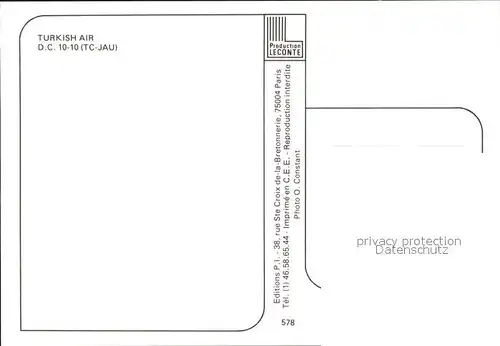 Flugzeuge Zivil Turkish Air D.C. 10 10 TC JAU Kat. Flug