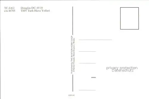 Flugzeuge Zivil THY Turk Hava Yollari TC JAU Douglas DC 10 10 c n 46705 Kat. Flug