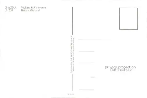 Flugzeuge Zivil British Midland G AZNA Vickers 813 Viscount c n 350 Kat. Flug