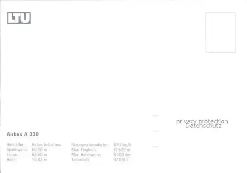 Flugzeuge Zivil LTU Airbus A 330 Kat. Flug