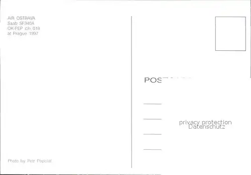 Flugzeuge Zivil Air Ostrava Saab SF340A OK PEP c n 018 Kat. Flug