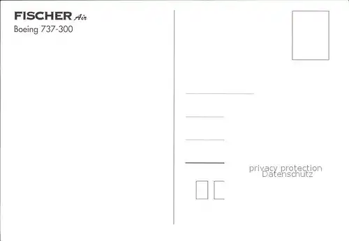 Flugzeuge Zivil Fischer Air Boeing 737 300 Kat. Flug
