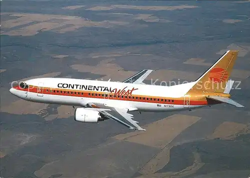 Flugzeuge Zivil Continental West Airlines Boeing 737 300 N17306 Kat. Flug