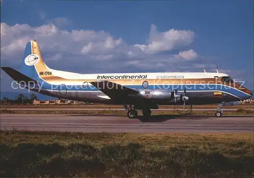 Flugzeuge Zivil Intercontinental Colombia Vc. Viscount 745D HK 1708 c n 138 Kat. Flug