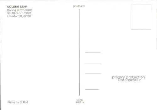 Flugzeuge Zivil Golden Star Boeing B.707 320C ST GLD c n 19821 Kat. Flug