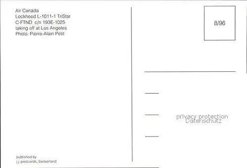 Flugzeuge Zivil Air Canada Lockheed L 1011 1 TriStar C FTND c n 193E 1025 Kat. Flug
