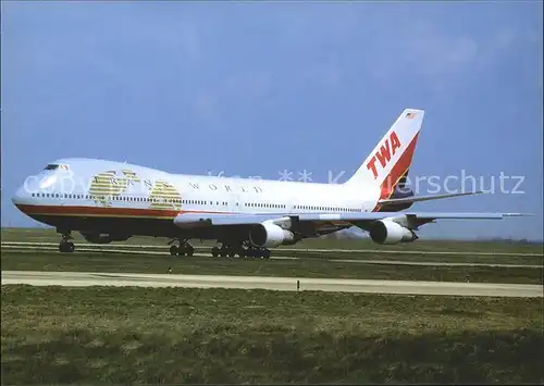 Flugzeuge Zivil TWA B747 131 N93108 c n 19674 38  Kat. Flug