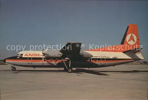 Flugzeuge Zivil Ansett Fokker F27 c n 10304 VH FNO Kat. Flug