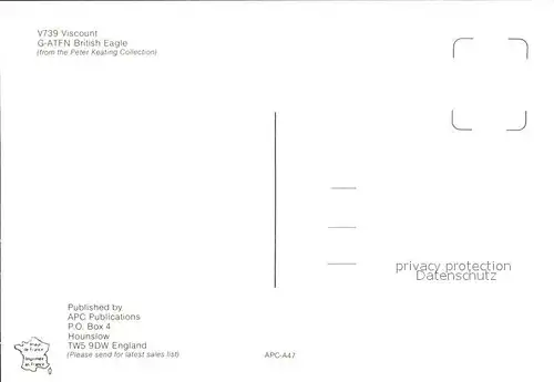 Flugzeuge Zivil British Eagle V739 Viscount G ATFN  Kat. Flug