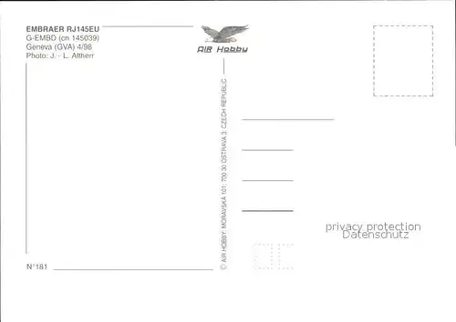 Flugzeuge Zivil British Airways Embraer RJ145EU G EMBD cn 145039 Kat. Flug
