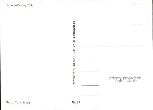 Flugzeuge Zivil Hispania Boeing 737 Kat. Flug