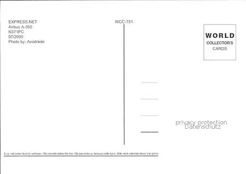 Flugzeuge Zivil Express.Net Airbus A 300 N371PC  Kat. Flug