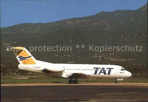 Flugzeuge Zivil T.A.T. Fokker F 28.2000 F GDUV  Kat. Flug