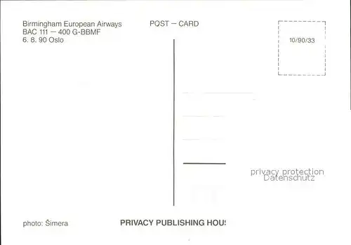 Flugzeuge Zivil Birmingham European Airways BAC 111 400 G BBMF Kat. Flug