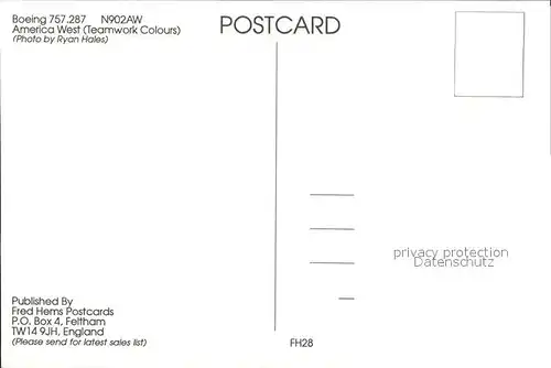Flugzeuge Zivil Boeing 757.287 N902AW America West  Kat. Flug