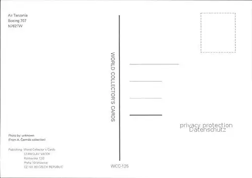 Flugzeuge Zivil Air Tanzania Boeing 707 N762TW  Kat. Flug