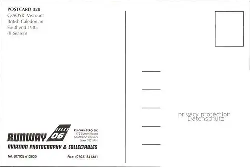 Flugzeuge Zivil G AOYR Viscount British Caledonian  Kat. Flug