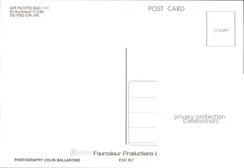 Flugzeuge Zivil Air Pacific BAC 1 11 DQ FBQ c n 245 Kat. Flug
