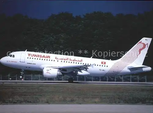 Flugzeuge Zivil Tunisair A319 114 TS IMJ  Kat. Flug