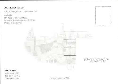 Flugzeuge Zivil AVL AN24RV RA 46651 c n   Kat. Flug