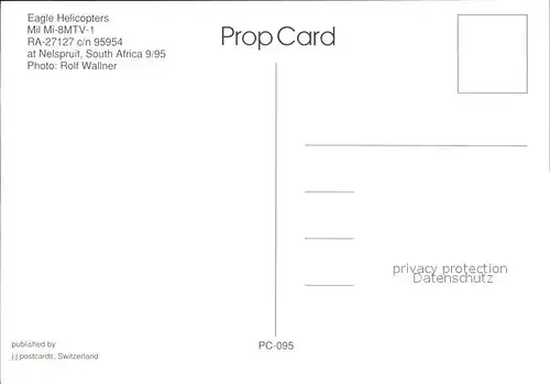 Hubschrauber Helikopter Eagle Helicopters Mil Mi 8MTV 1 RA 27127 c n 95954 Kat. Flug
