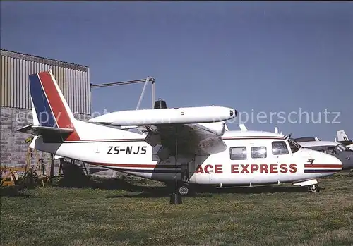 Flugzeuge Zivil Ace Express Piaggio P.166S Albatross ZS NJS c n 454 Kat. Flug