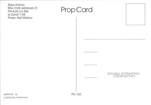 Flugzeuge Zivil Base Airlines BAe 3108 Jetstream 31 PH KJG c n 690  Kat. Flug