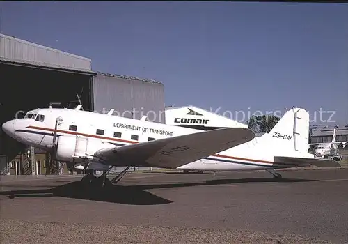 Flugzeuge Zivil Department of Transport Douglas DC 3C ZS CAI c n 13541 Kat. Flug