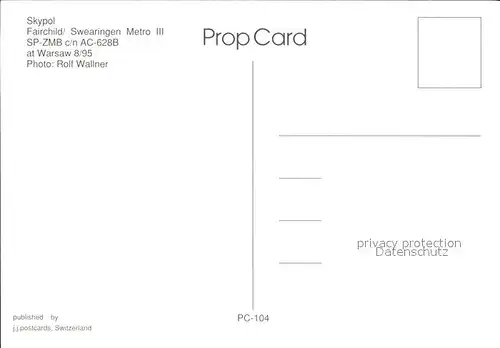 Flugzeuge Zivil Skypool Fairchild Swearingen Metro III SP ZMB c n AC 628B  Kat. Flug