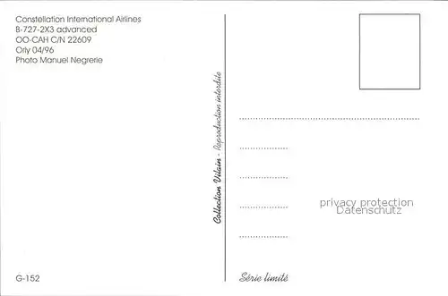 Flugzeuge Zivil Constellation International Airlines B 727 2X3 Advanced OO CAH C N 22609 Kat. Flug