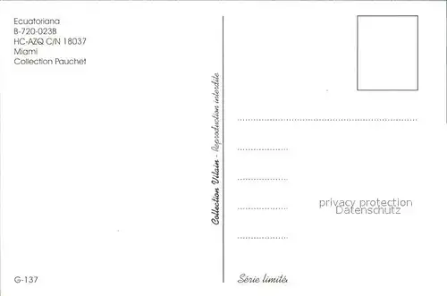 Flugzeuge Zivil Ecuatoriana B 720 023B HC AZQ C N 18037 Kat. Flug