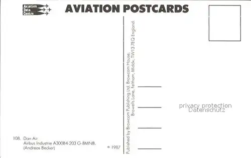 Flugzeuge Zivil Dan Air A300B4 203 G BMNB Kat. Flug