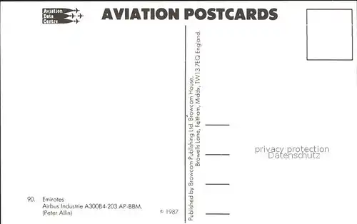 Flugzeuge Zivil Emirates Airbus Industrie A300B4 203 AP BBM Kat. Flug