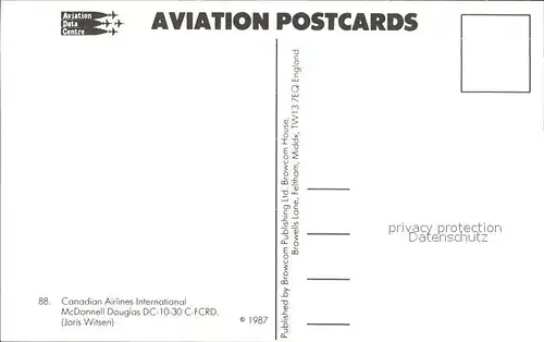Flugzeuge Zivil Canadian Airlines International McDonnell Douglas DC 10 30 C FCRD Kat. Flug