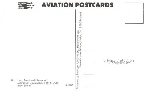 Flugzeuge Zivil Trans Arabian Air Transport Mc Donnell Douglas DC 8 55F ST AJD Kat. Flug