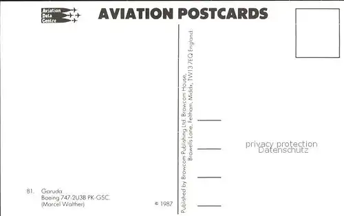 Flugzeuge Zivil Garuda Indonesia Boeing 747 2U3B PK GSC  Kat. Flug