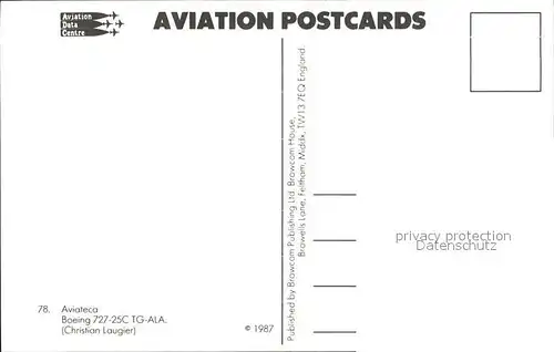 Flugzeuge Zivil Aviateca Boeing 727 25C TG AIA Kat. Flug