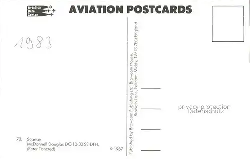 Flugzeuge Zivil Scanair McDonnell douglas DC 10 30 SE DFH  Kat. Flug