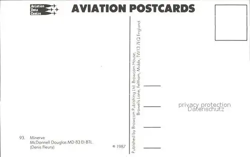 Flugzeuge Zivil Minerve McDonnell Douglas MD 83 EI BTL Kat. Flug