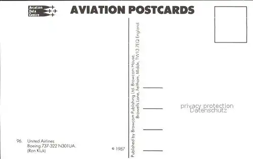 Flugzeuge Zivil United Airlines Boeing 737 322 N301UA Kat. Flug