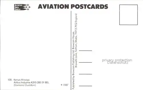 Flugzeuge Zivil Kenya Airways Airbus Industrie A310 300 5Y BEL  Kat. Flug