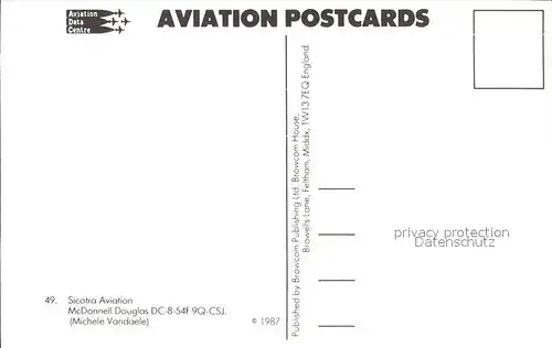 Flugzeuge Zivil Sicotra Aviation McDonnell Douglas DC 8 54F 9Q CSJ Kat. Flug