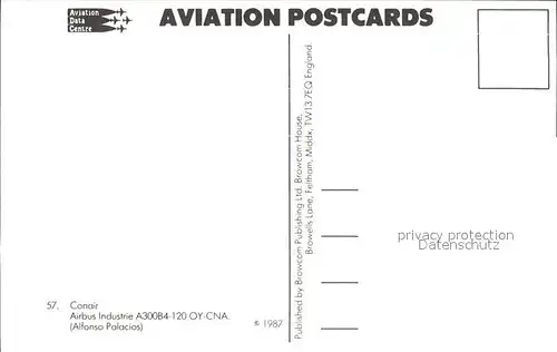 Flugzeuge Zivil Conair Airbus Industrie A300B4 120 OY CNA Kat. Flug