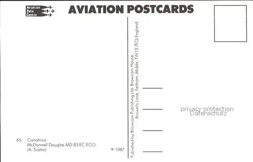 Flugzeuge Zivil Canafrica McDonnell Douglas MD 83 EC ECO Kat. Flug