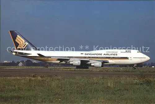 Flugzeuge Zivil Singapore Airlines Boeing 747 412 9V SMK  Kat. Flug