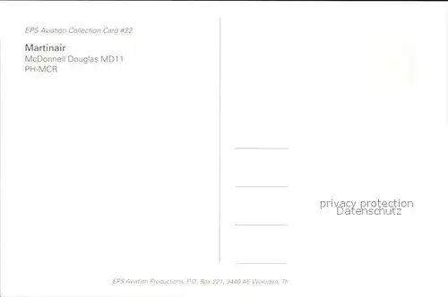 Flugzeuge Zivil Martinair McDonnell Douglas MD11 PH MCR Kat. Flug